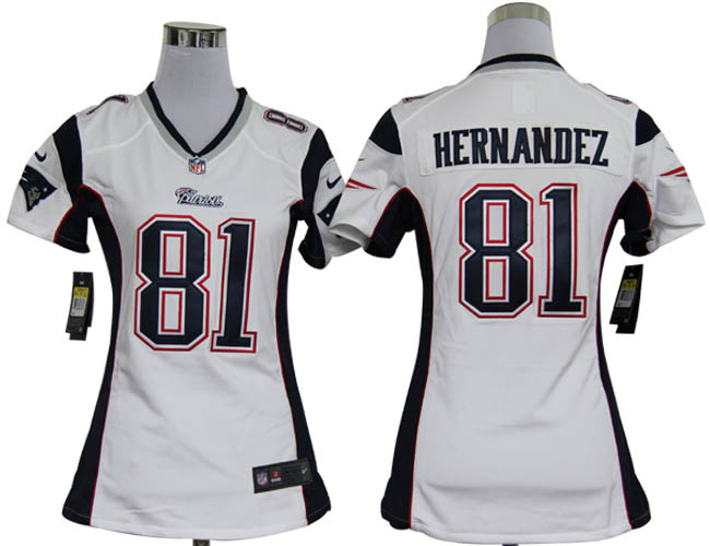 Nike Team Jersey New England Patriots 81 Aaron Hernandez White Game